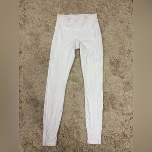 lululemon athletica white running leggings with pockets